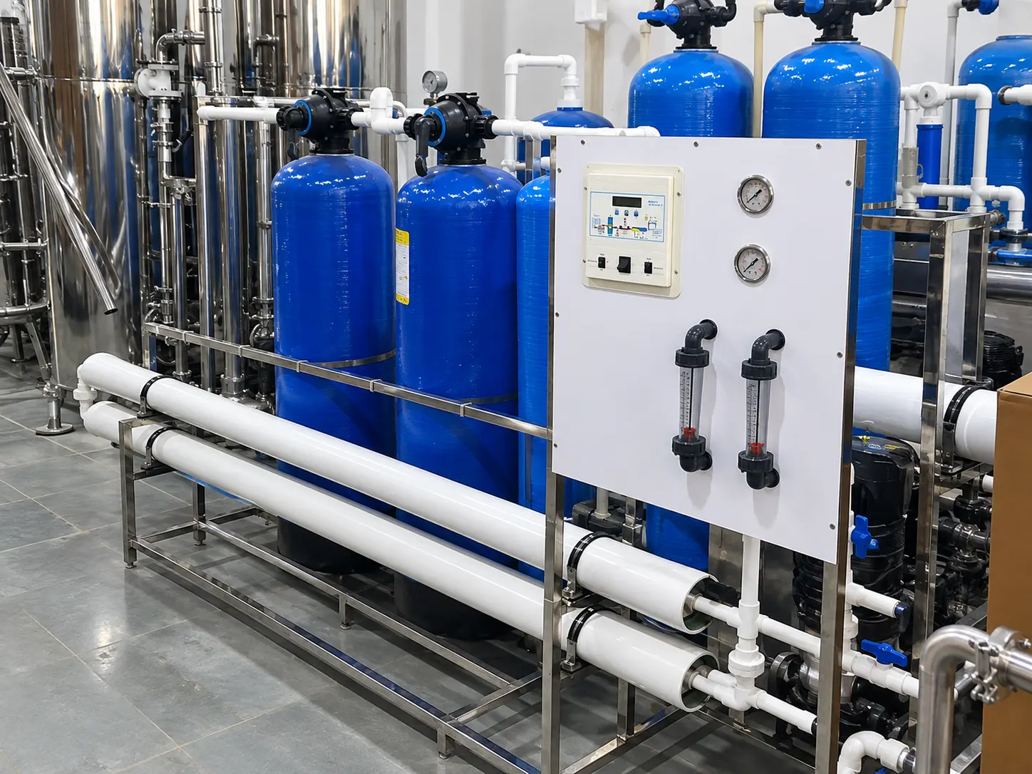 Industrial reverse osmosis system for water purification