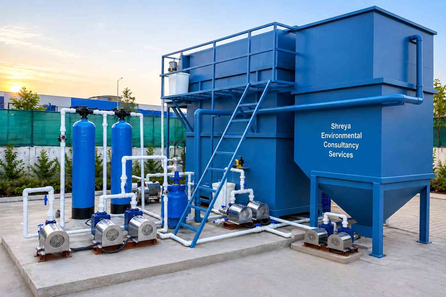 Sewage treatment plant for residential, commercial and institutional wastewater treatment