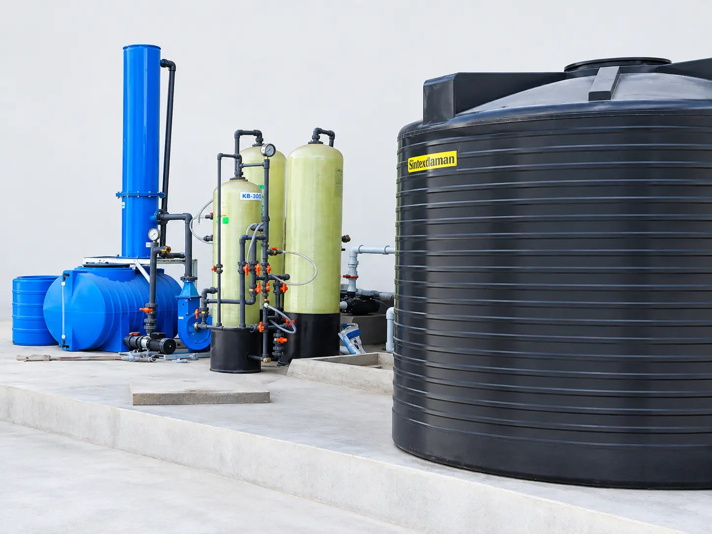 Water treatment plant for industrial water purification